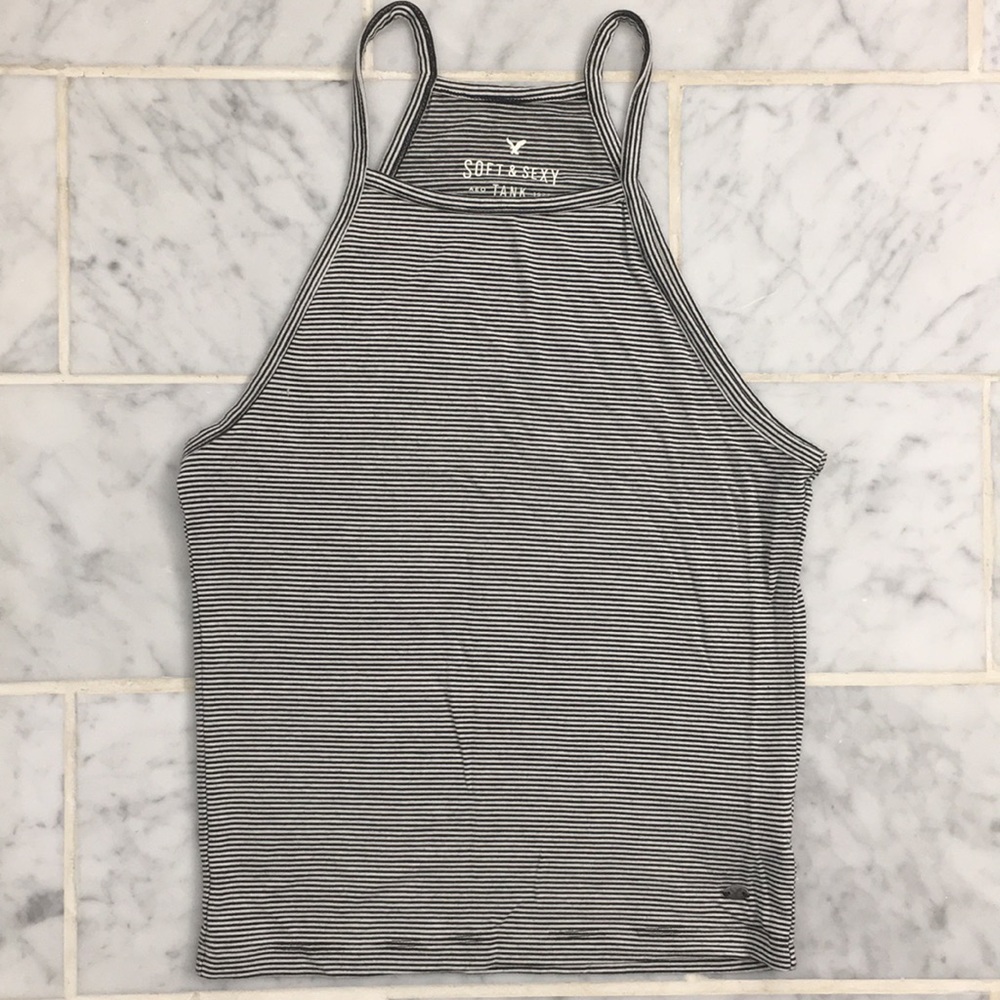 AEO striped halter tank top
